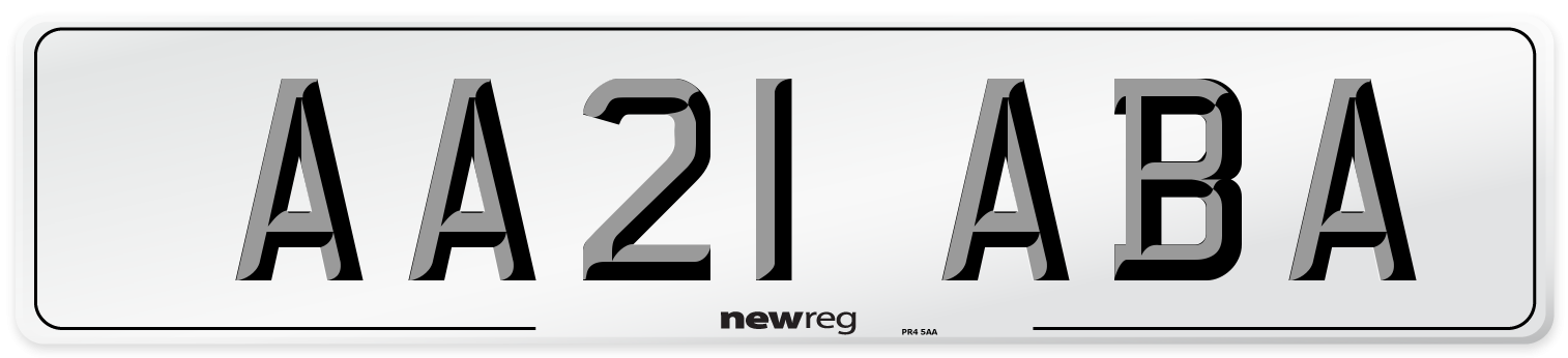 AA21 ABA Number Plate from New Reg